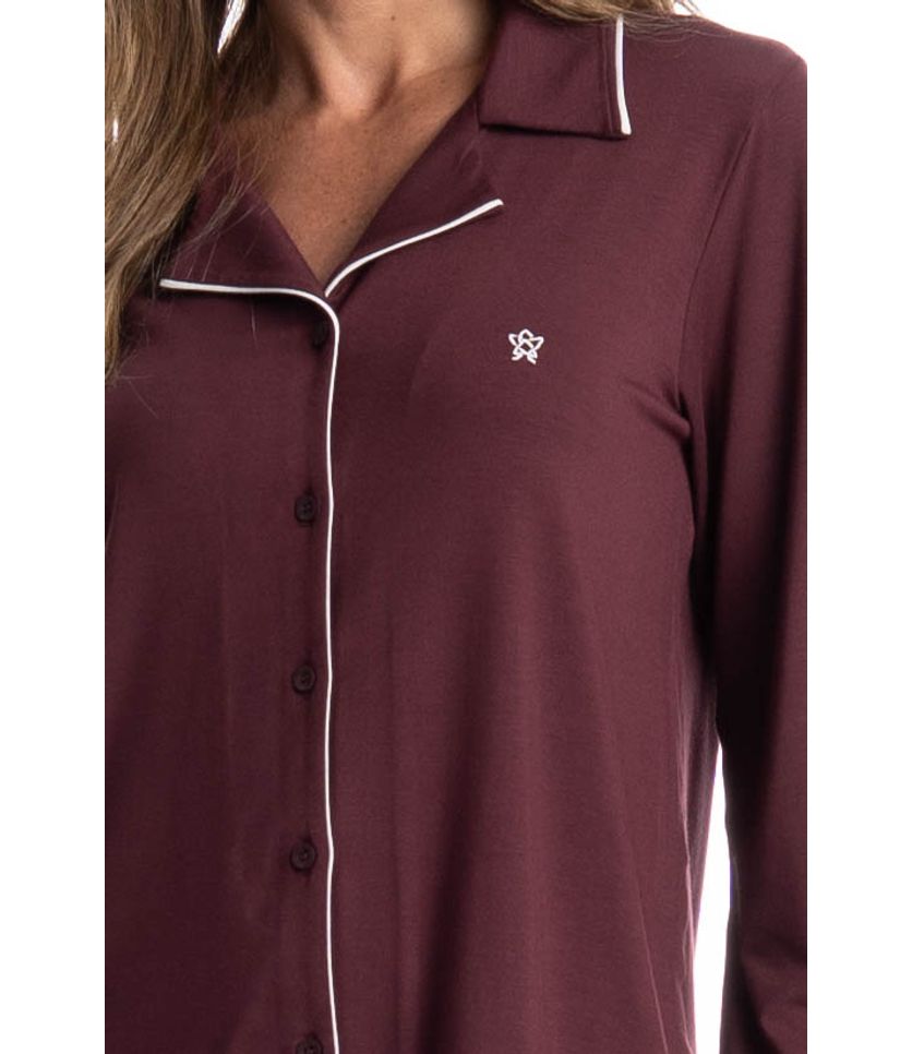 Pijama Feminino Longo Americano Acácia - Imagem 5 - Desktop