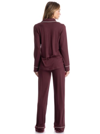 Pijama Feminino Longo Americano Acácia - Imagem 2 - Desktop