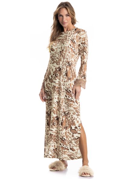 Camisão Feminino Longo Hera Bege - Imagem 1