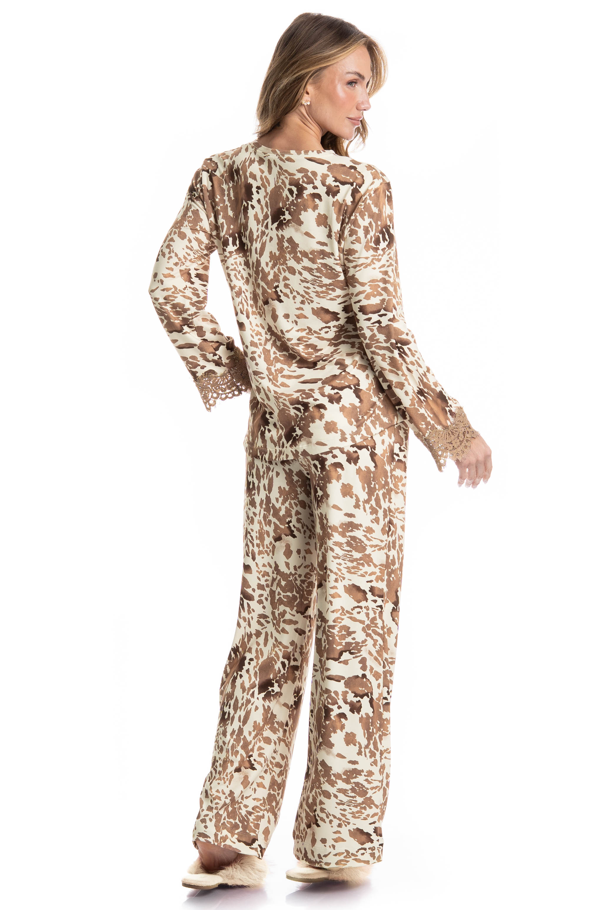 Pijama Wide Leg Hera Bege - Imagem 2