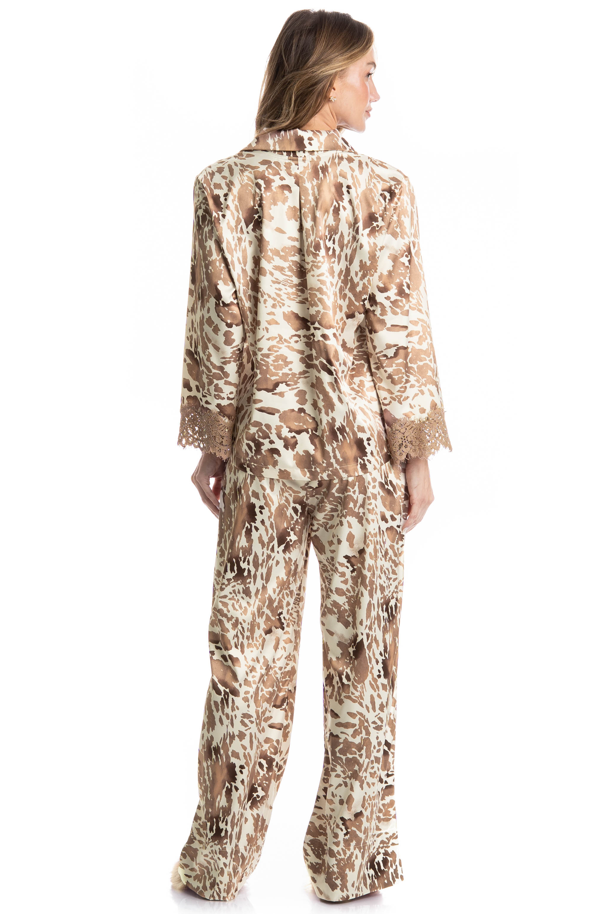 Pijama Feminino Longo Americano Hera Bege - Imagem 2