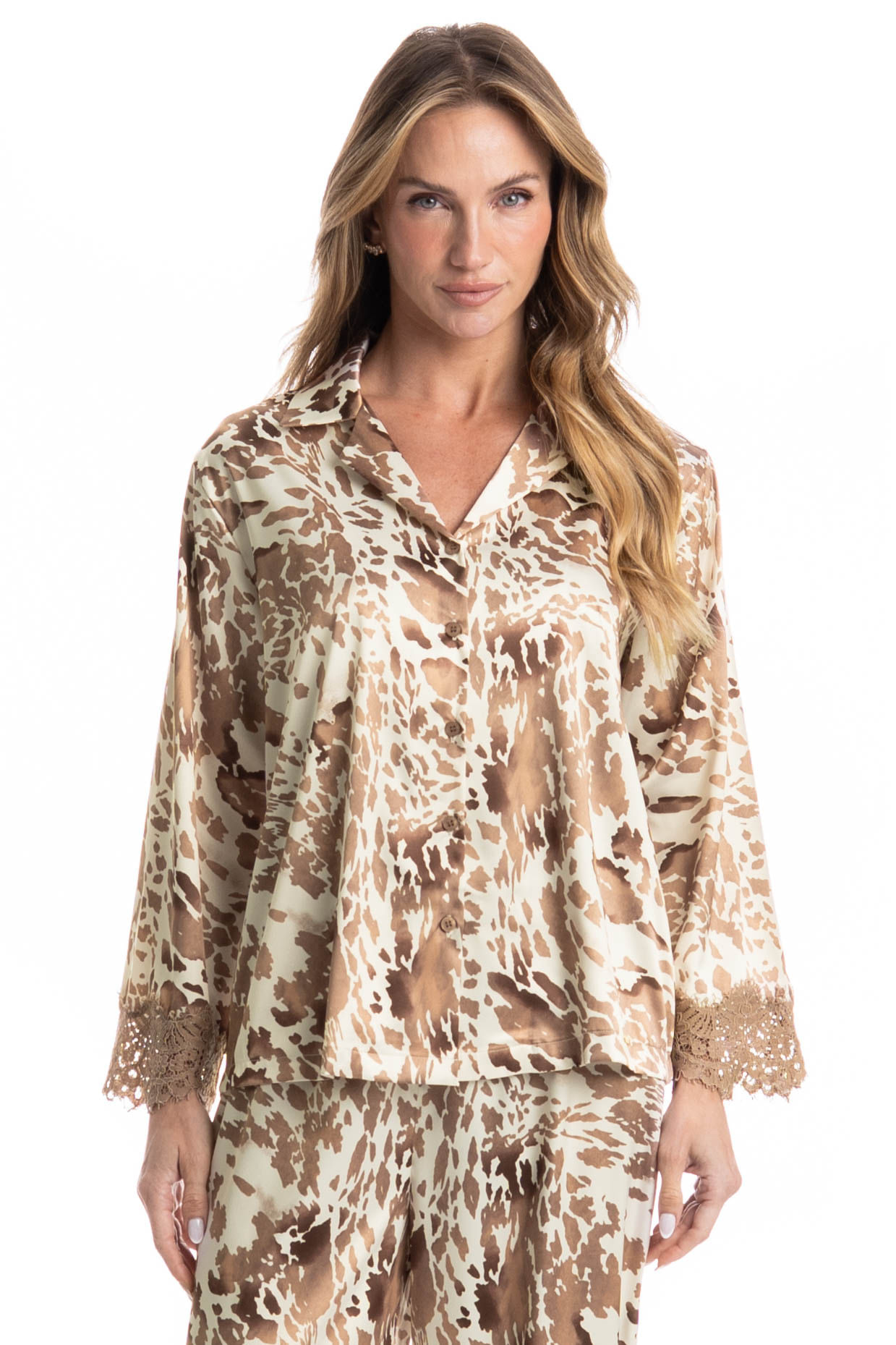 Pijama Feminino Longo Americano Hera - Imagem 3 - Mobile