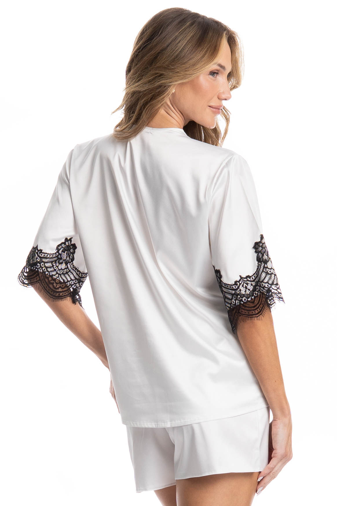 Pijama Feminino Curto Americano Chloe Branco - Imagem 2
