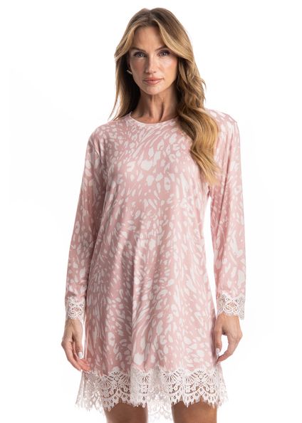 Camisão Curto Manga Longa Luísa Rosa-3 - Imagem 1