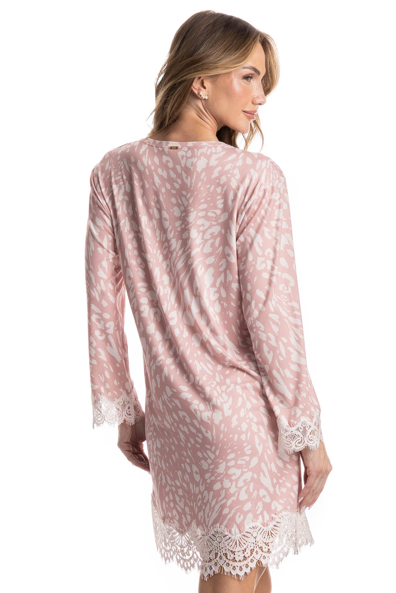 Camisão Curto Manga Longa Luísa Rosa-3 - Imagem 2
