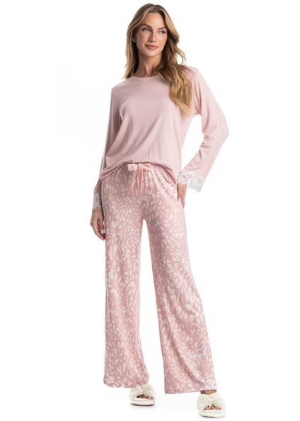 Pijama Wide Leg Luísa Rosa-3 - Imagem 1