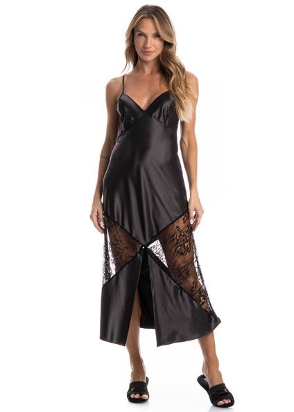 Camisola Longa Alícia Preto - Imagem 1