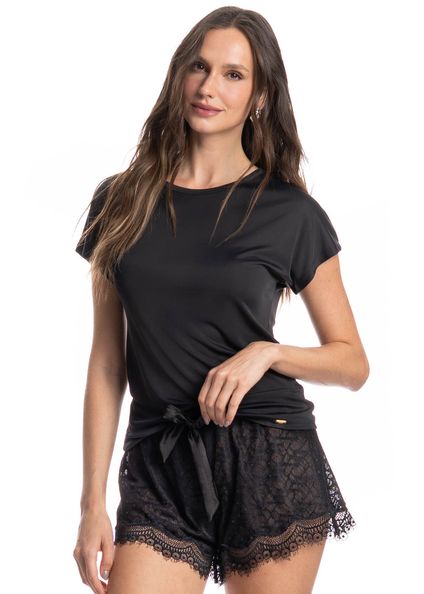 Pijama Curto Cleo Preto - Imagem 1