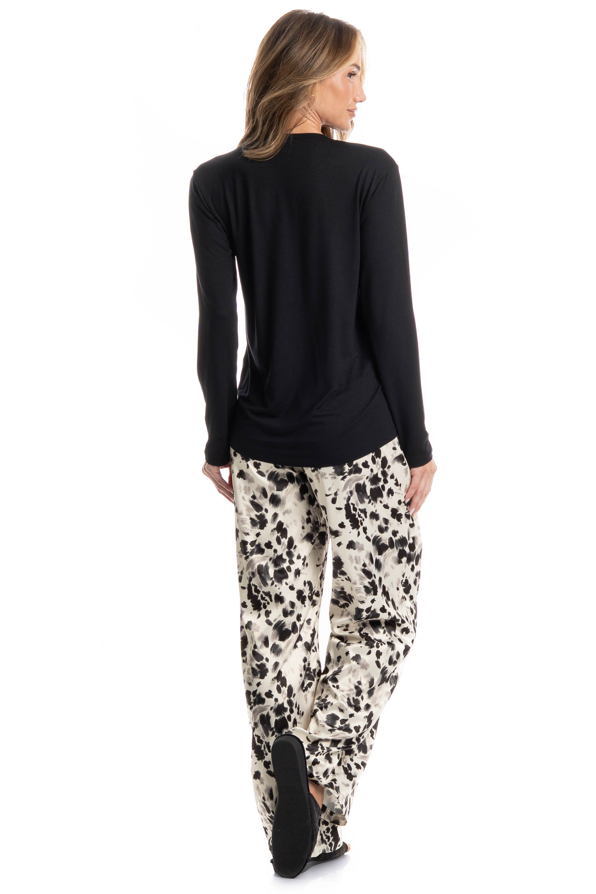 Pijama Feminino Longo Helen Preto - Imagem 2