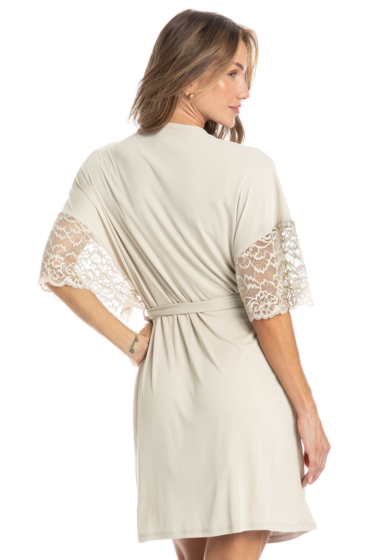Robe Feminino Curto Com Renda Manu - Imagem 2 - Mobile