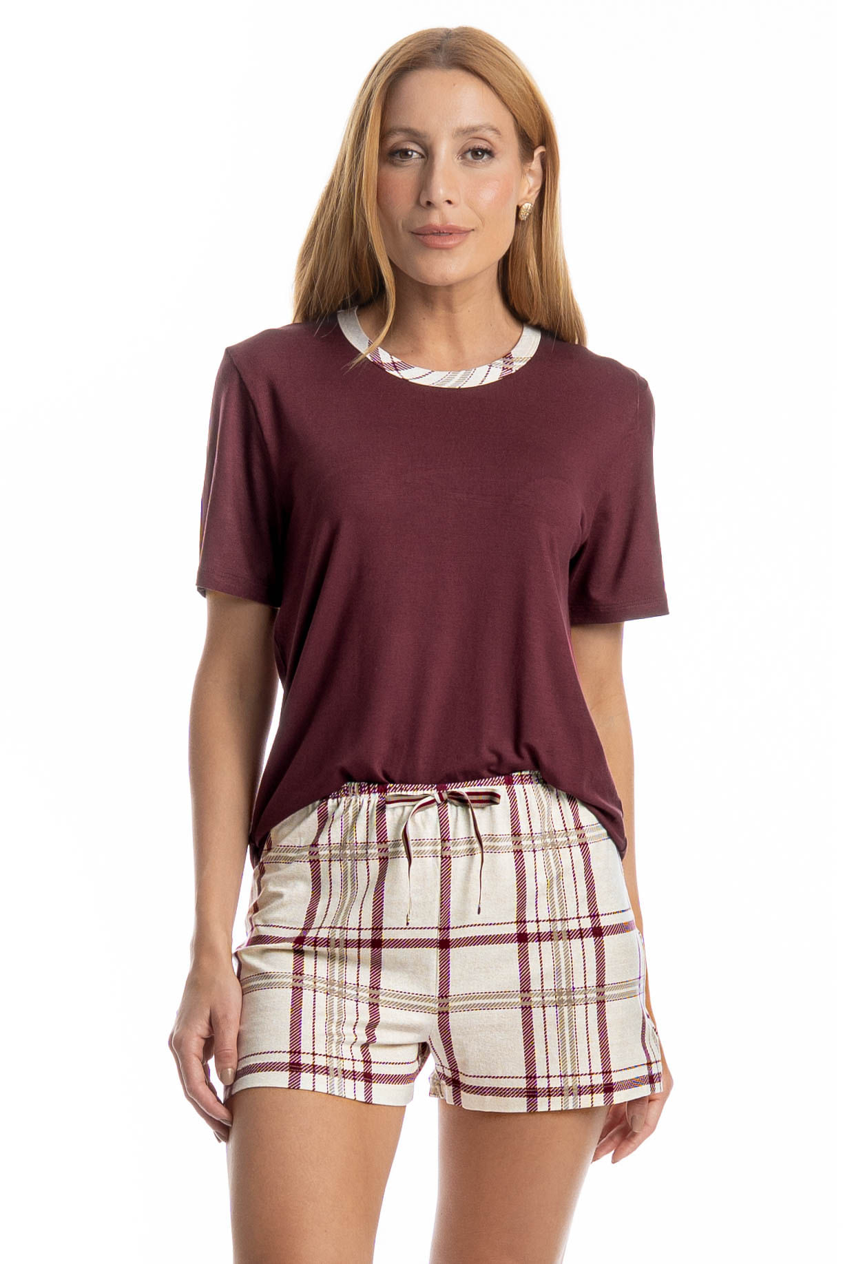 Pijama Feminino Curto Jaque Branco - Imagem 1
