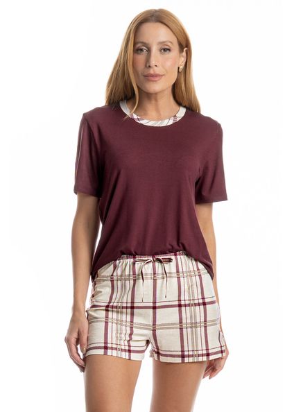 Pijama Feminino Curto Jaque Branco - Imagem 1