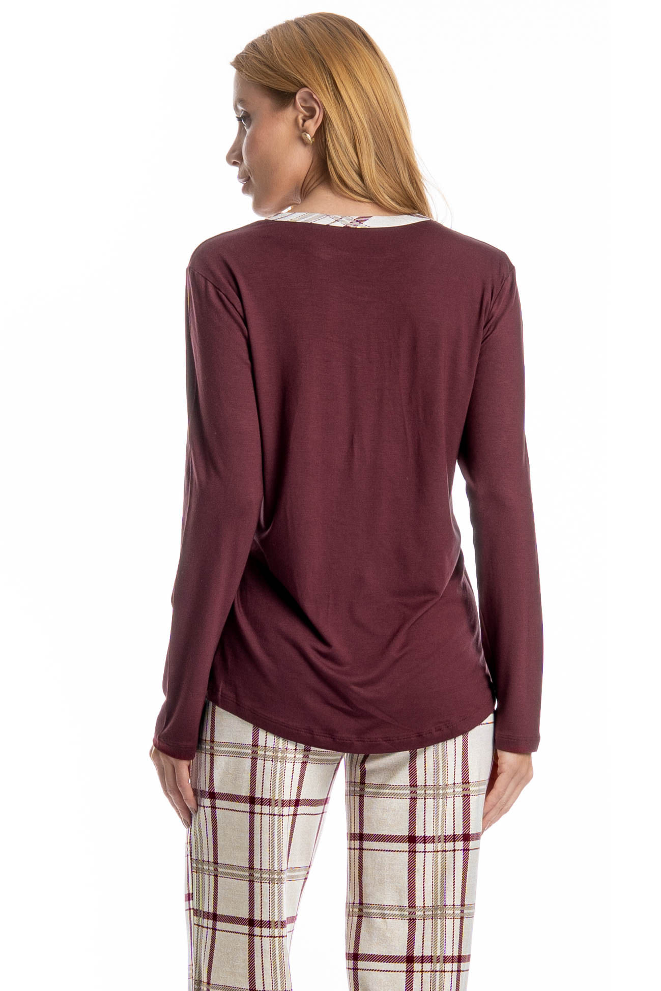 Pijama Feminino Longo Jaque - Imagem 4 - Mobile