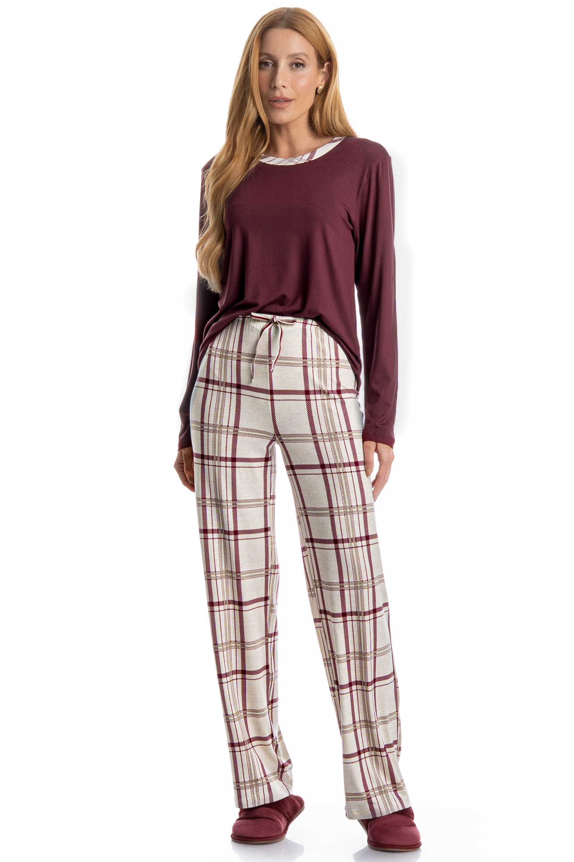 Pijama Feminino Longo Jaque - Imagem 1