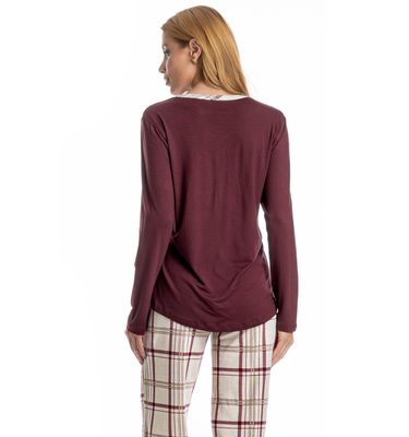 Pijama Feminino Longo Jaque - Imagem 4 - Mobile