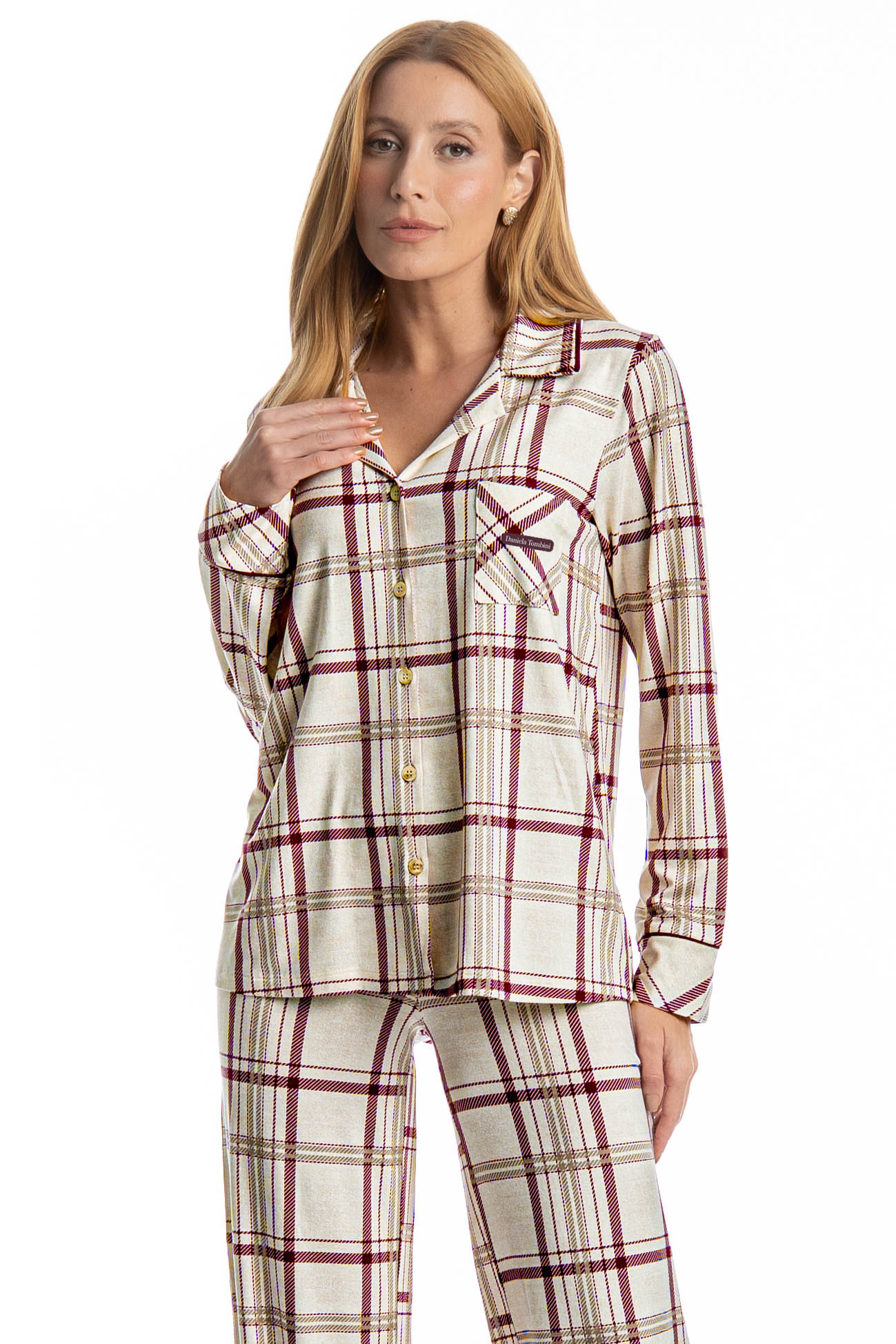 Pijama Feminino Longo Americano Jaque - Imagem 3 - Mobile