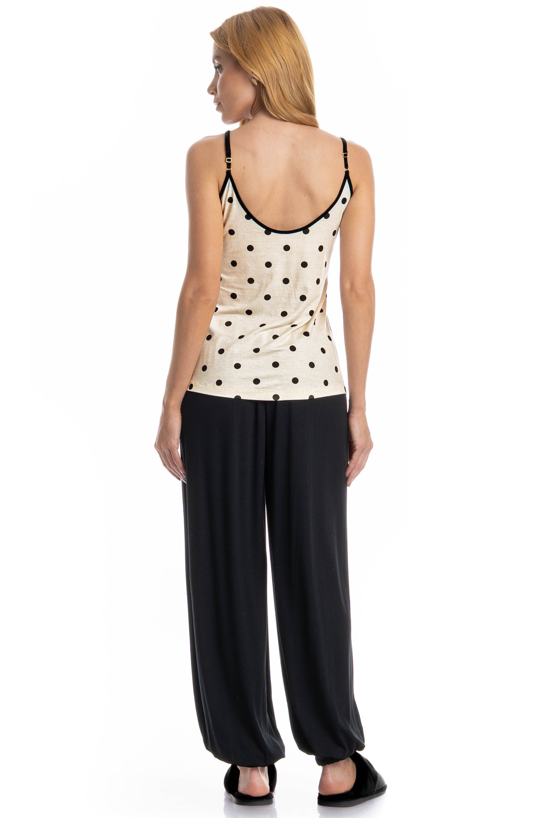 Pijama Longo Sabrina Blusa De Alcinha Branco - Imagem 2