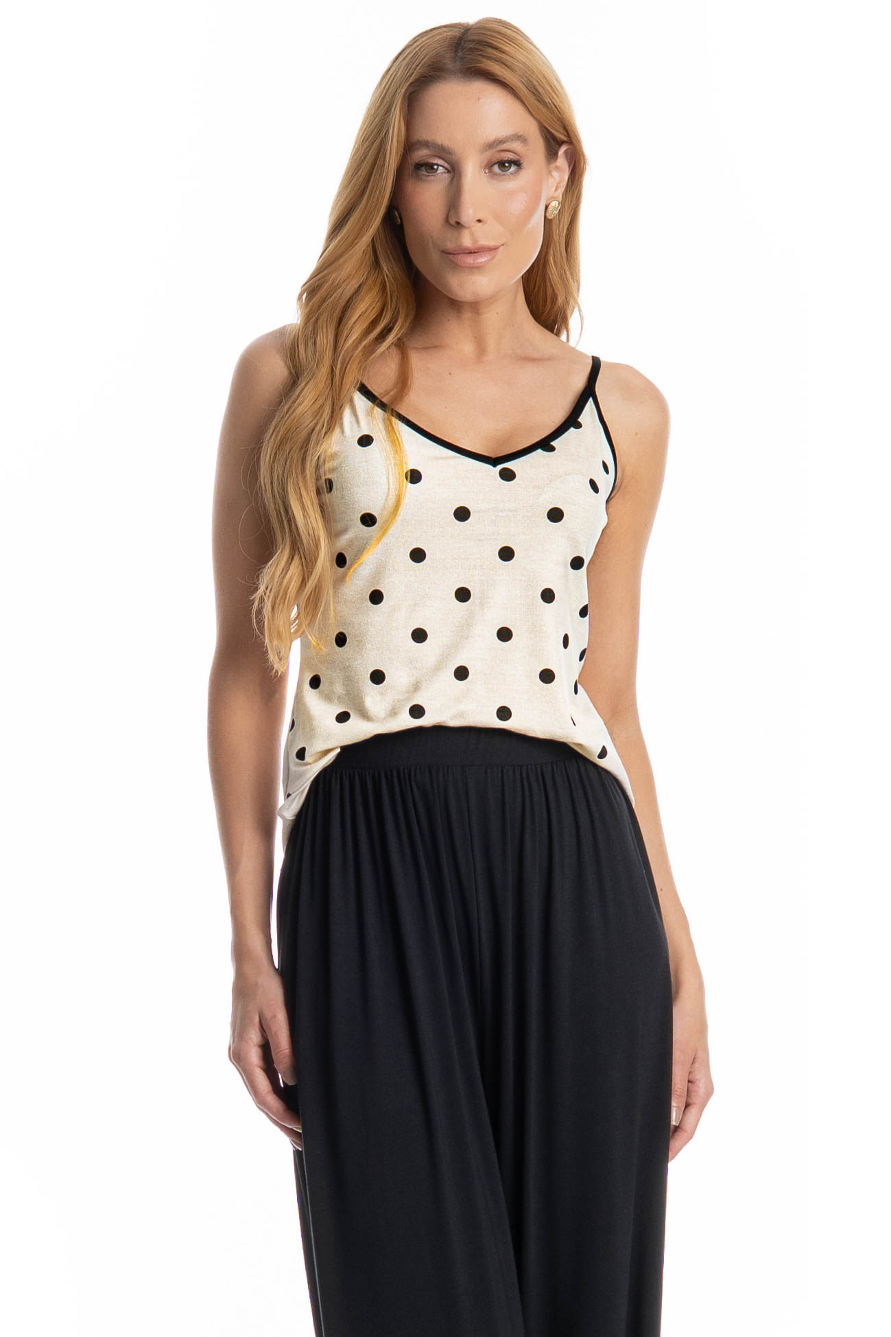 Pijama Longo Sabrina Blusa De Alcinha - Imagem 3 - Mobile