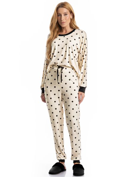 Pijama Feminino Longo Sabrina Branco - Imagem 1