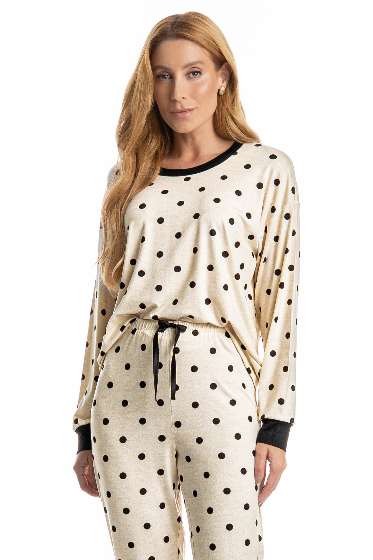 Pijama Feminino Longo Sabrina - Imagem 3 - Mobile