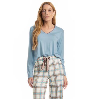 Pijama Feminino Longo Analu - Imagem 3 - Mobile