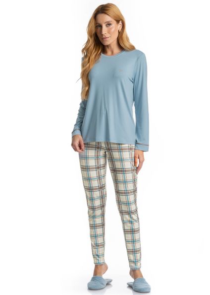 Pijama Feminino Legging Analu Azul - Imagem 1