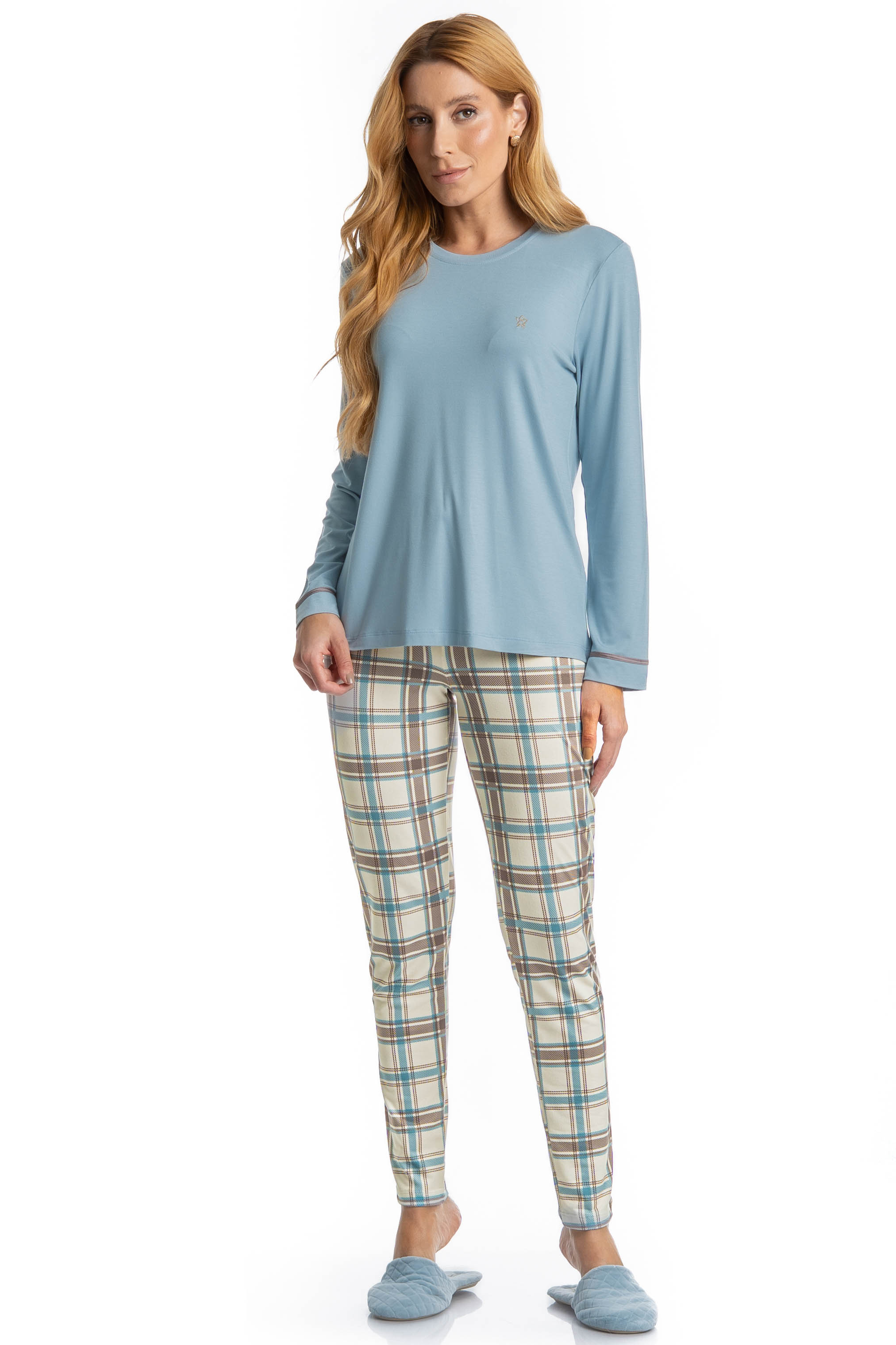 Pijama Feminino Legging Analu Azul - Imagem 1