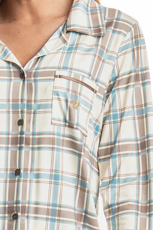 Pijama Feminino Longo Americano Analu - Imagem 5 - Mobile