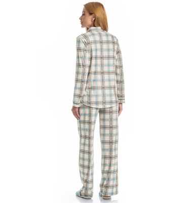 Pijama Feminino Longo Americano Analu - Imagem 2 - Mobile