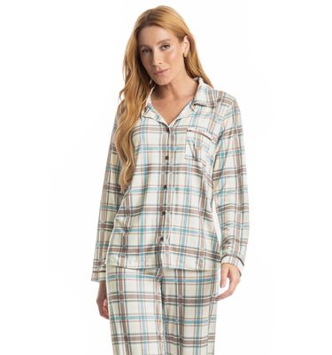 Pijama Feminino Longo Americano Analu - Imagem 3 - Mobile