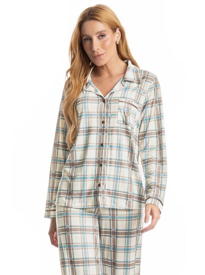 Pijama Feminino Longo Americano Analu - Imagem 3 - Desktop