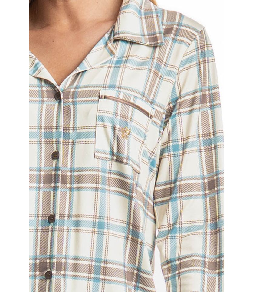 Pijama Feminino Longo Americano Analu - Imagem 5 - Desktop