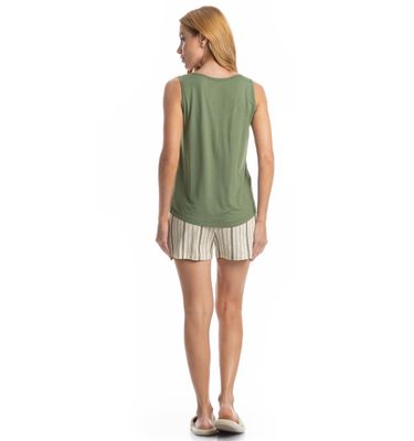 Pijama Feminino Curto Regata Leila - Imagem 4 - Mobile