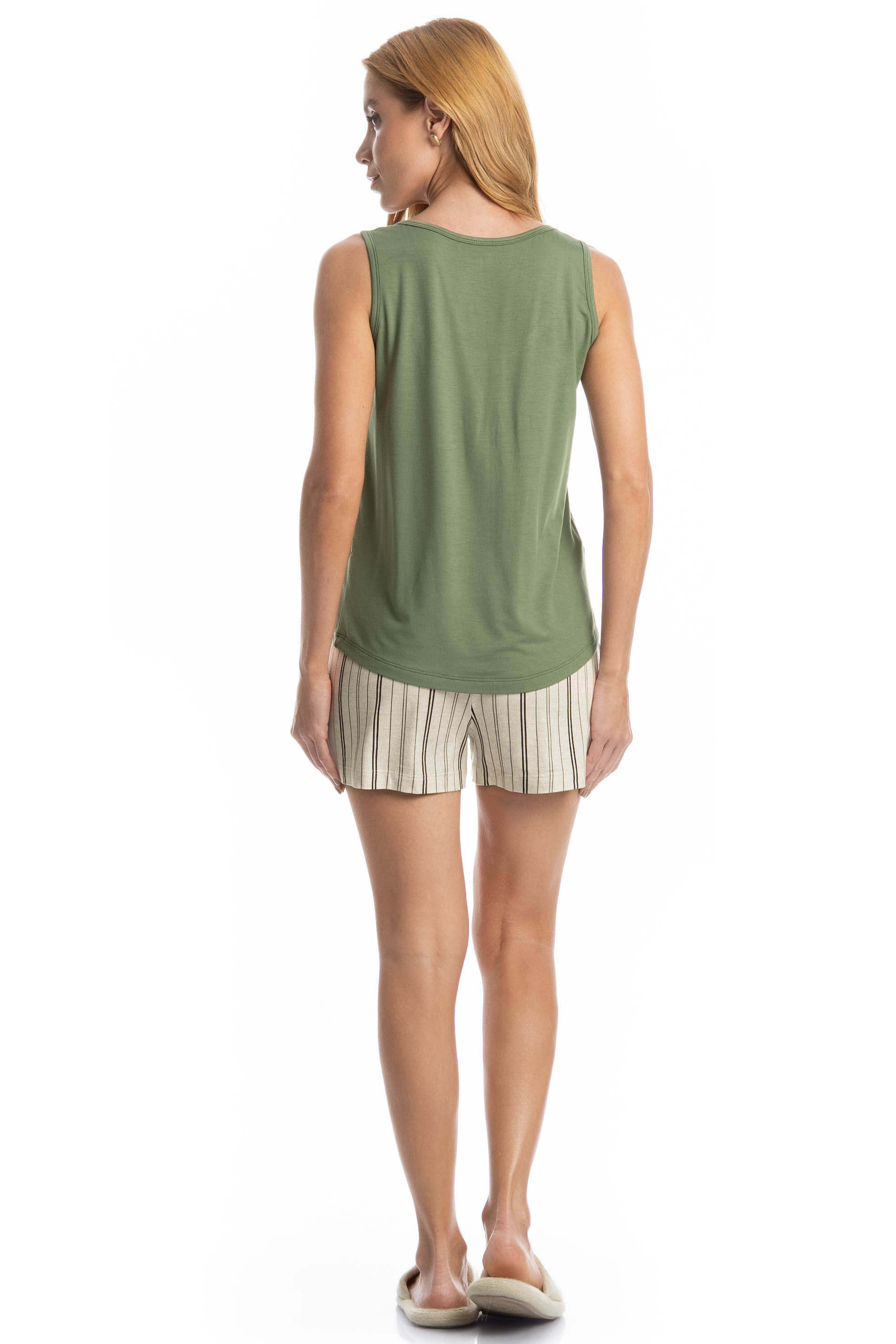 Pijama Feminino Curto Regata Leila - Imagem 4 - Mobile