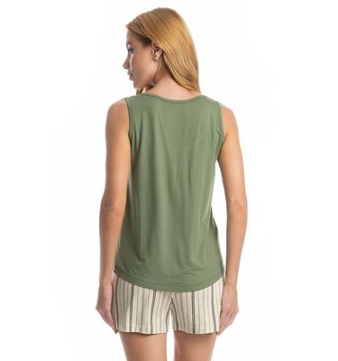 Pijama Feminino Curto Regata Leila - Imagem 2 - Mobile