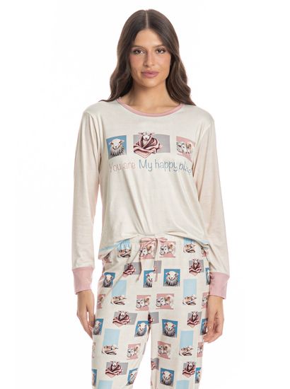 Pijama Feminino Longo Sheep - Imagem 3 - Desktop