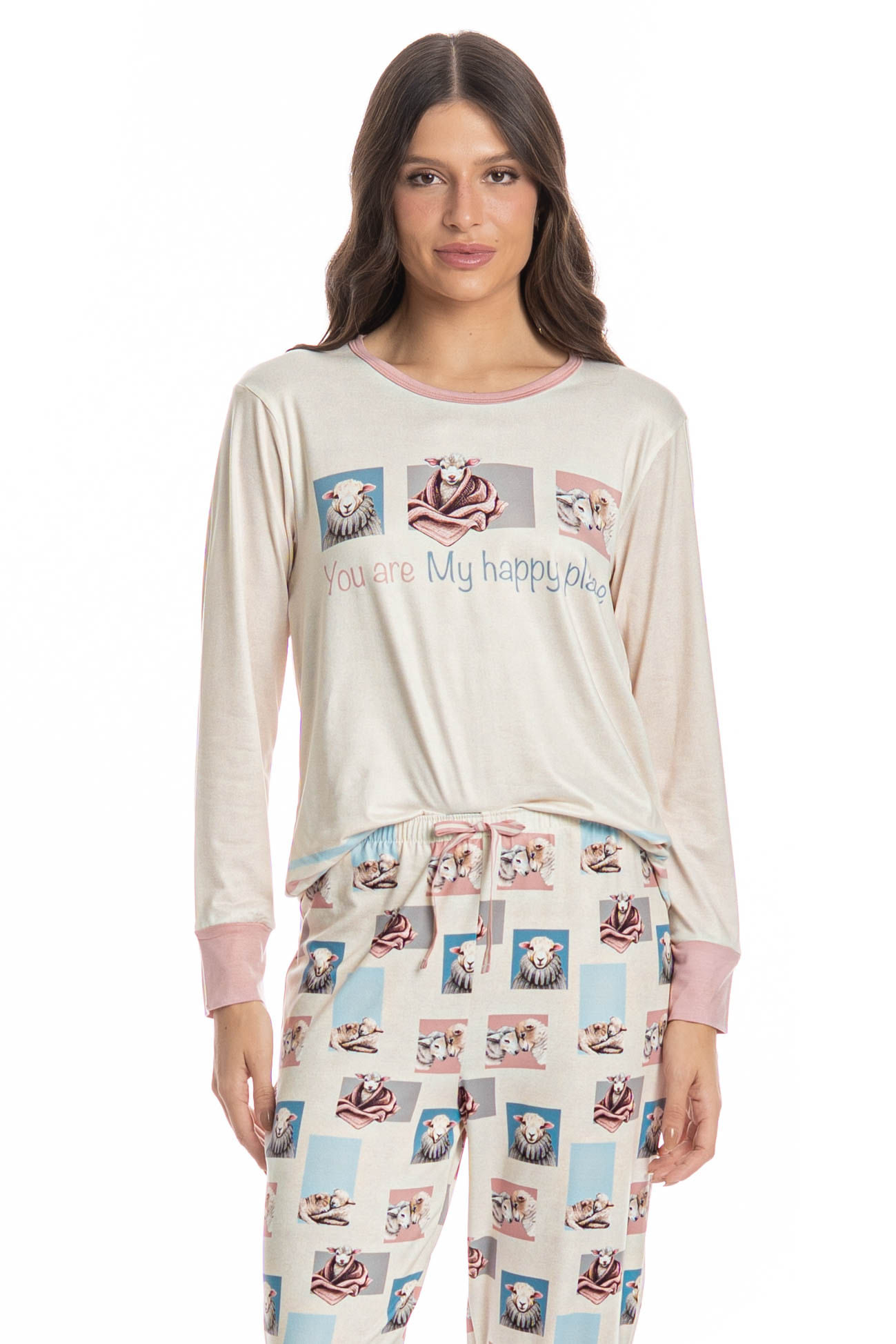 Pijama Feminino Longo Sheep - Imagem 3 - Mobile