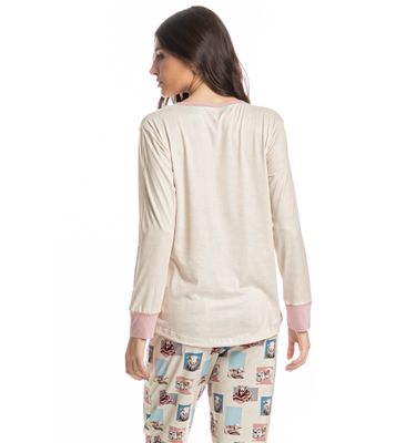 Pijama Feminino Longo Sheep - Imagem 4 - Mobile