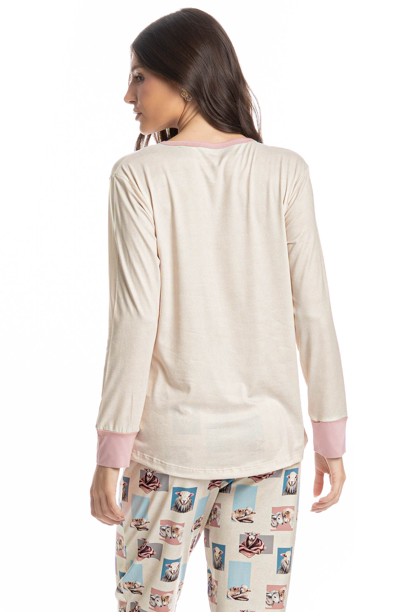 Pijama Feminino Longo Sheep - Imagem 4 - Mobile