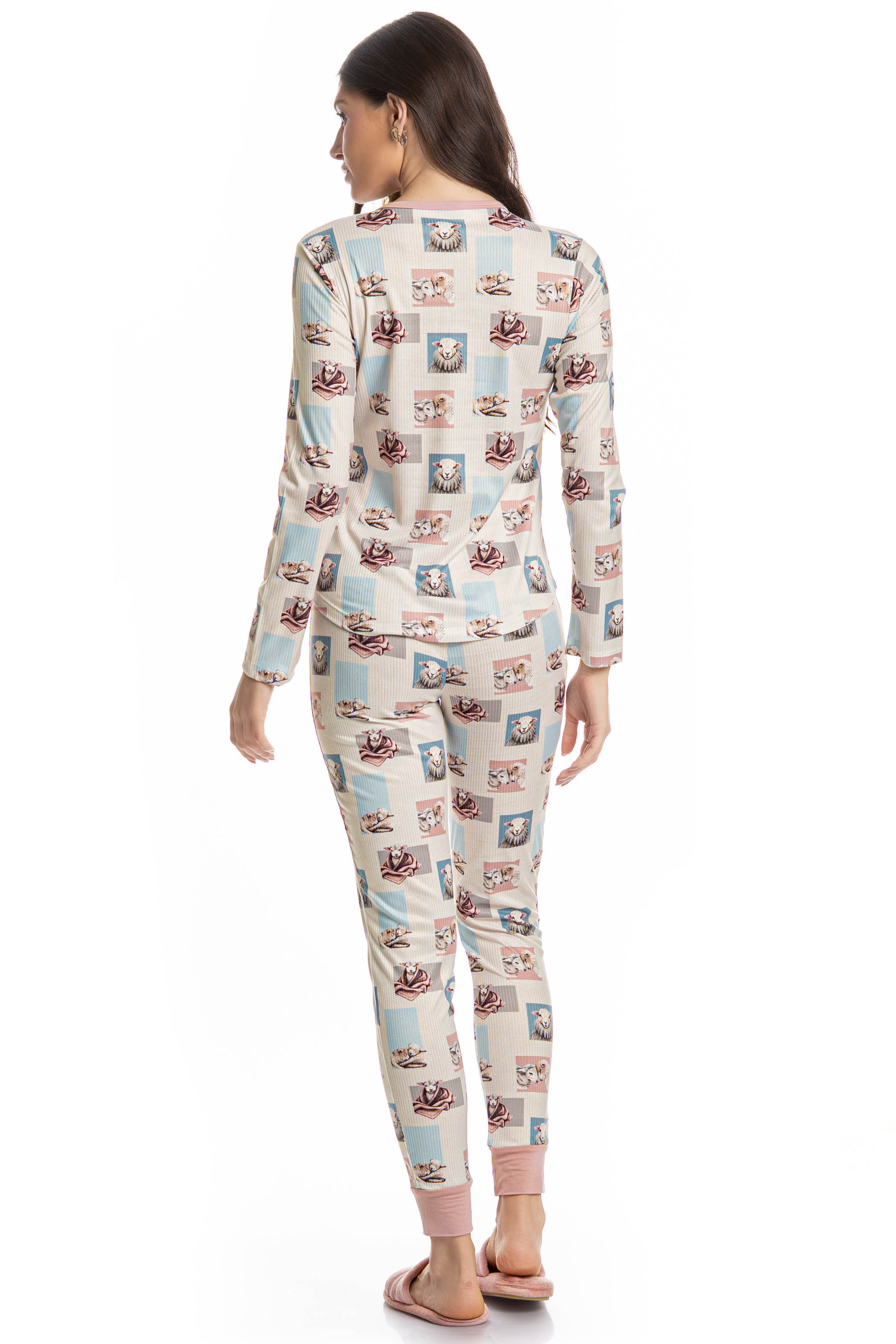 Pijama Slim Sheep Branco - Imagem 2