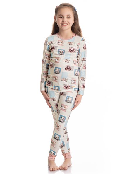 Pijama Infantil Slim Sheep Branco - Imagem 1