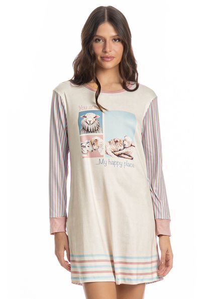 Camisão Manga Longa Sheep Branco - Imagem 1