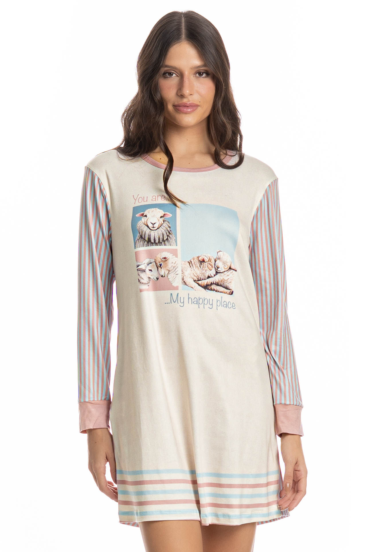 Camisão Manga Longa Sheep Branco - Imagem 1