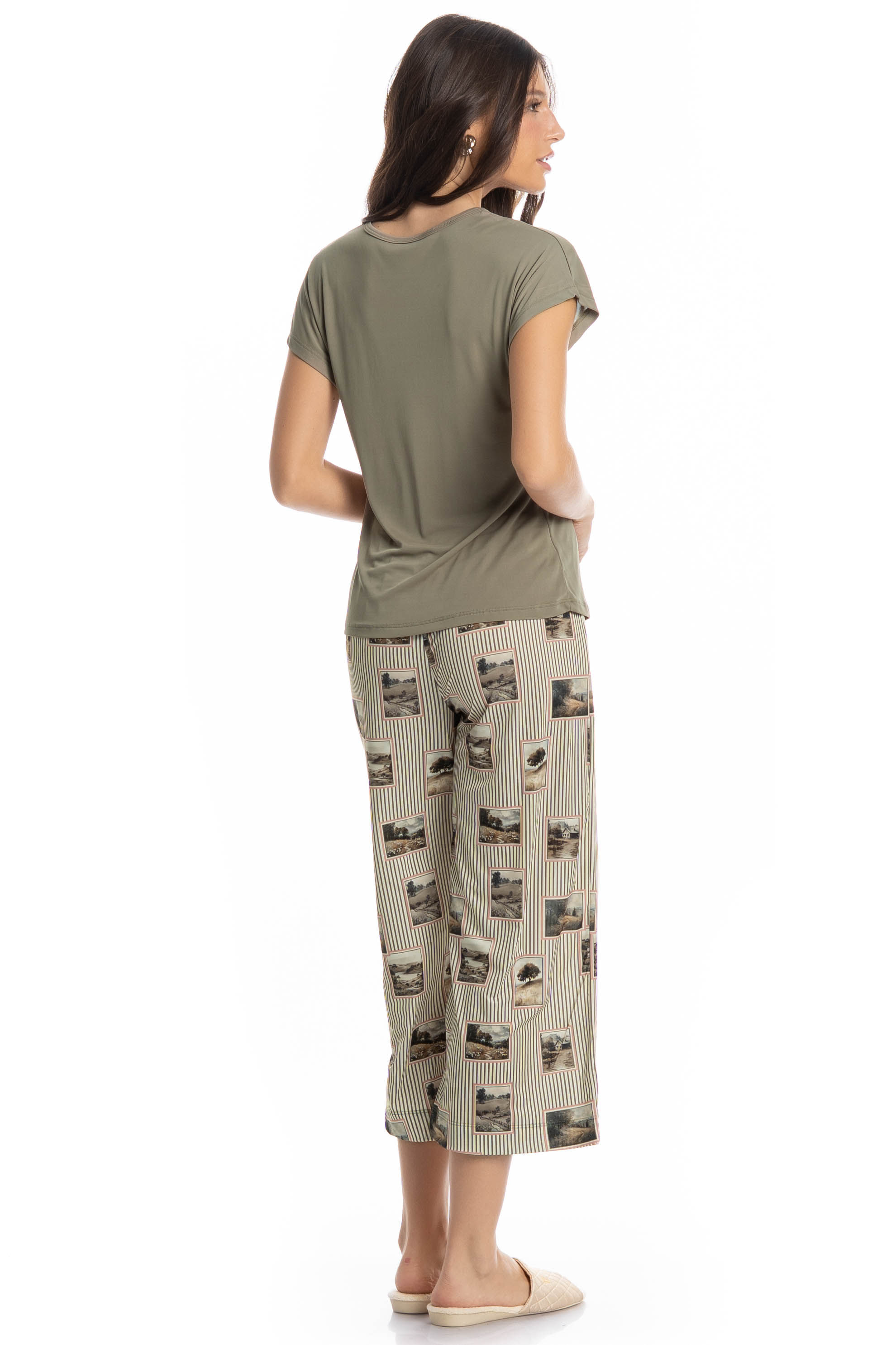 Pijama Feminino Capri Campo Verde - Imagem 2