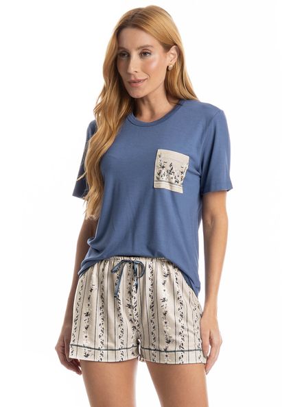 Pijama Feminino Curto Nina Branco - Imagem 1
