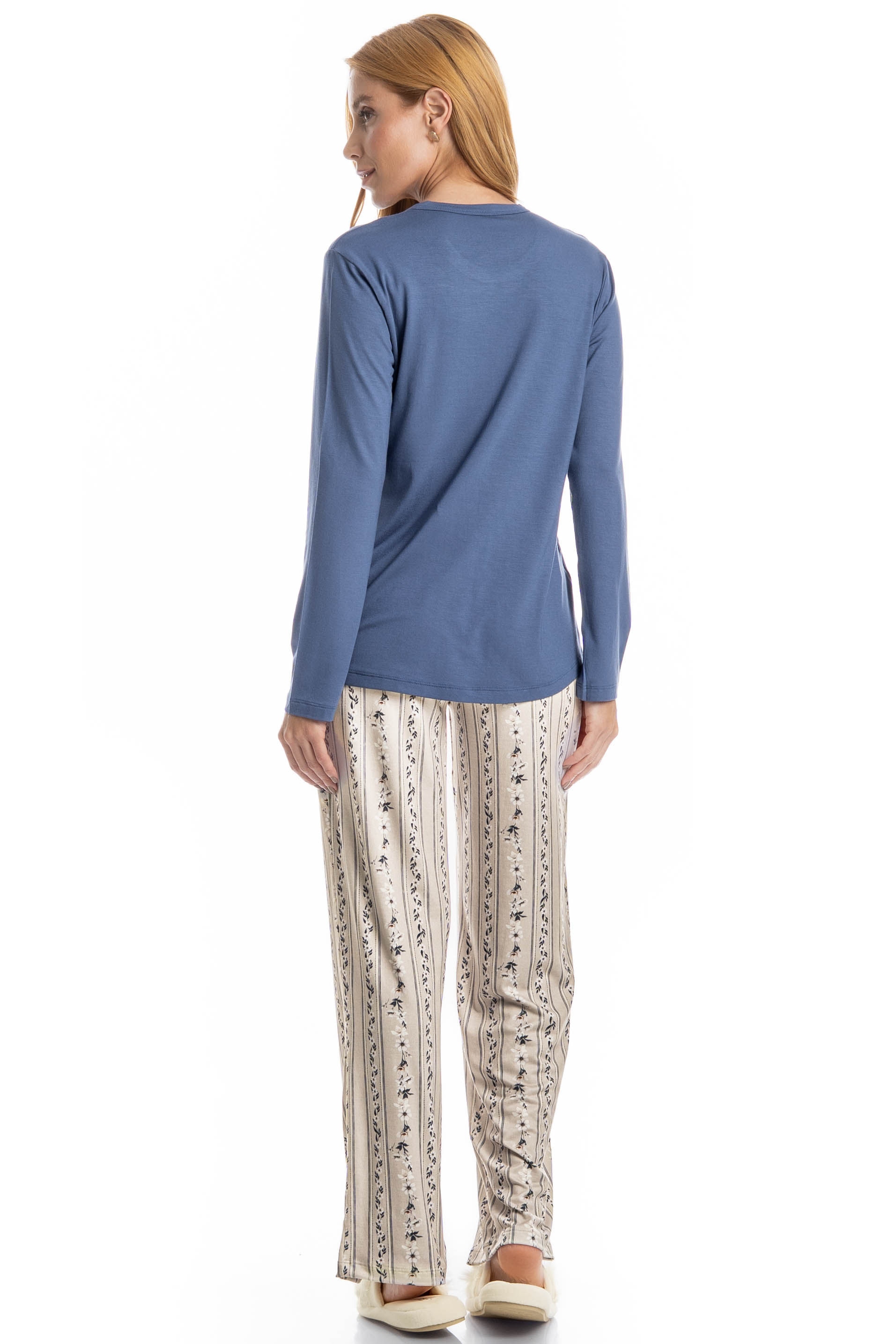 Pijama Feminino Longo Nina Branco - Imagem 2