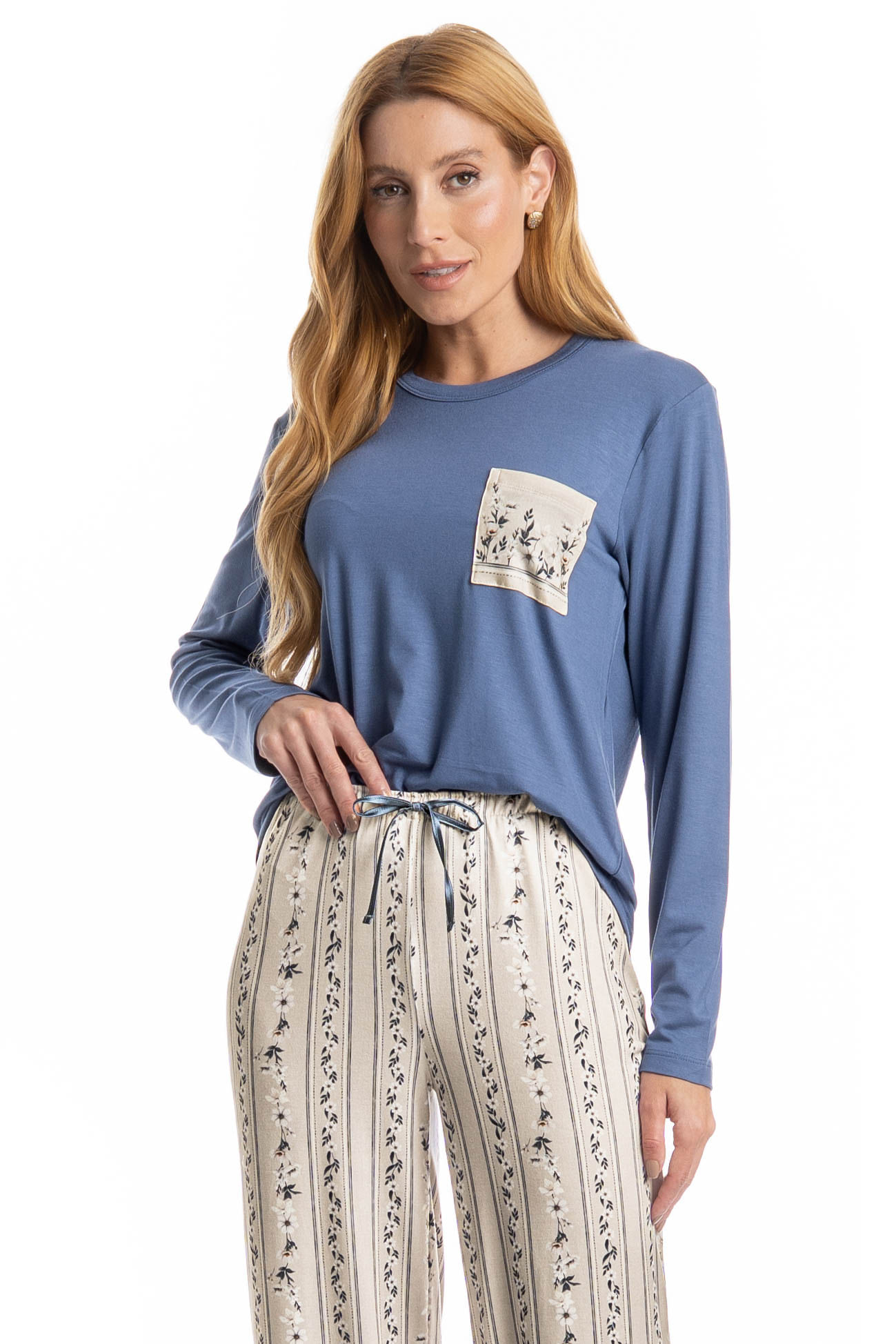 Pijama Feminino Longo Nina - Imagem 3 - Mobile