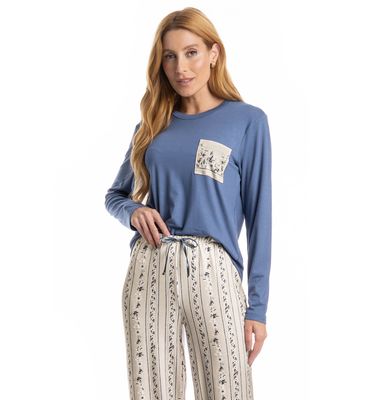 Pijama Feminino Longo Nina - Imagem 3 - Mobile