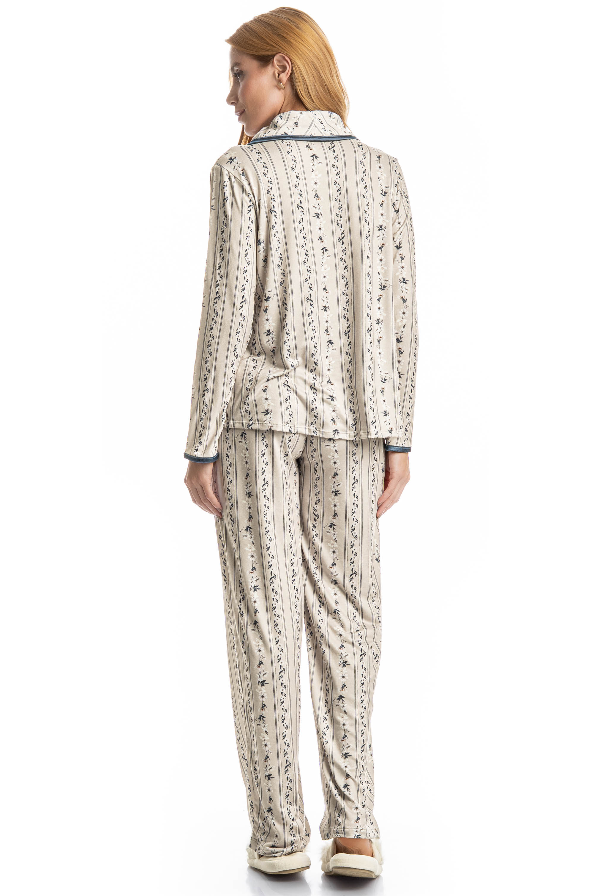 Pijama Longo Americano Nina Branco - Imagem 2