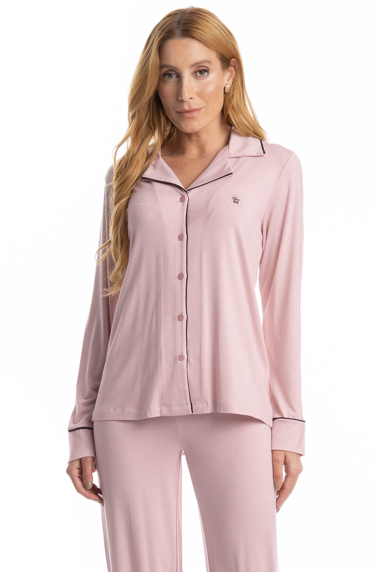 Pijama Longo Americano Samantha - Imagem 3 - Mobile